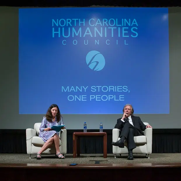 Nonprofit Fireside Chat Photography Raleigh NC Nonprofit fireside chat with two speakers at charity fundraising event in Raleigh NC