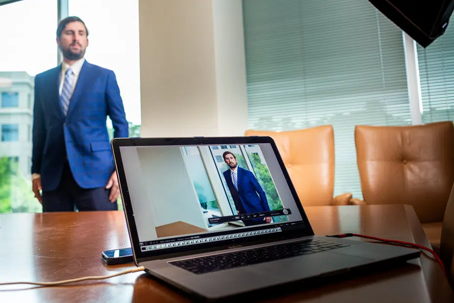 Raleigh NC professional headshot photography session with posing guidance and preparation tips